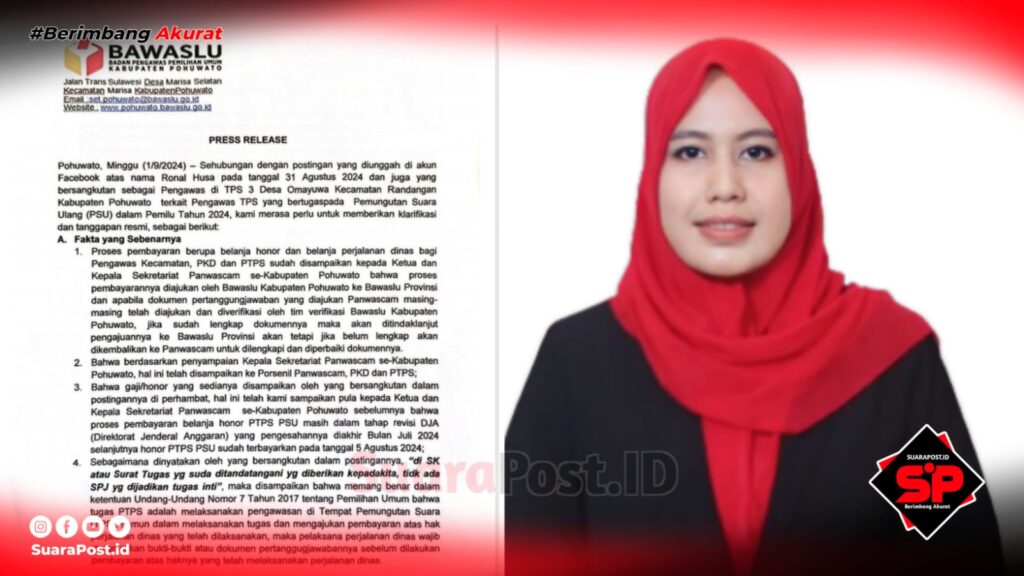 SPPD PTPS Dipertanyakan, Bawaslu Pohuwato Beri Klarifikasi