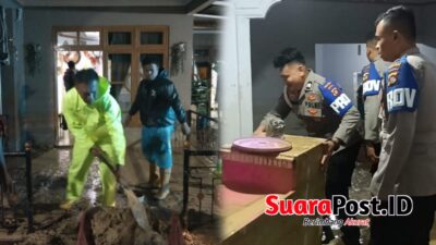 Respons Cepat Polres Pohuwato Bantu Warga Terdampak Banjir di Desa Hulawa