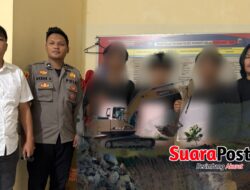 Excavator SANY Jadi Barang Bukti PETI Teratai, Tiga Tersangka Resmi Ditahan