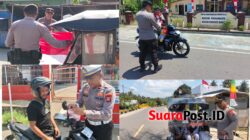 Polres-Polsek Serentak ‘Turun Jalan’, 1.000 Bendera Merah Putih Dibagikan