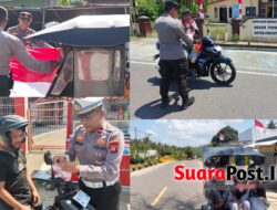 Polres-Polsek Serentak ‘Turun Jalan’, 1.000 Bendera Merah Putih Dibagikan